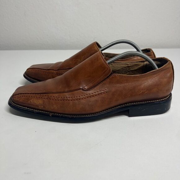 Stacy Adams Shoes Mens 9 Hillman Loafers 24199-03 Brown Leather Bicycle Toe - Picture 3 of 16